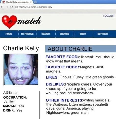 charlie kelly dating profile picture